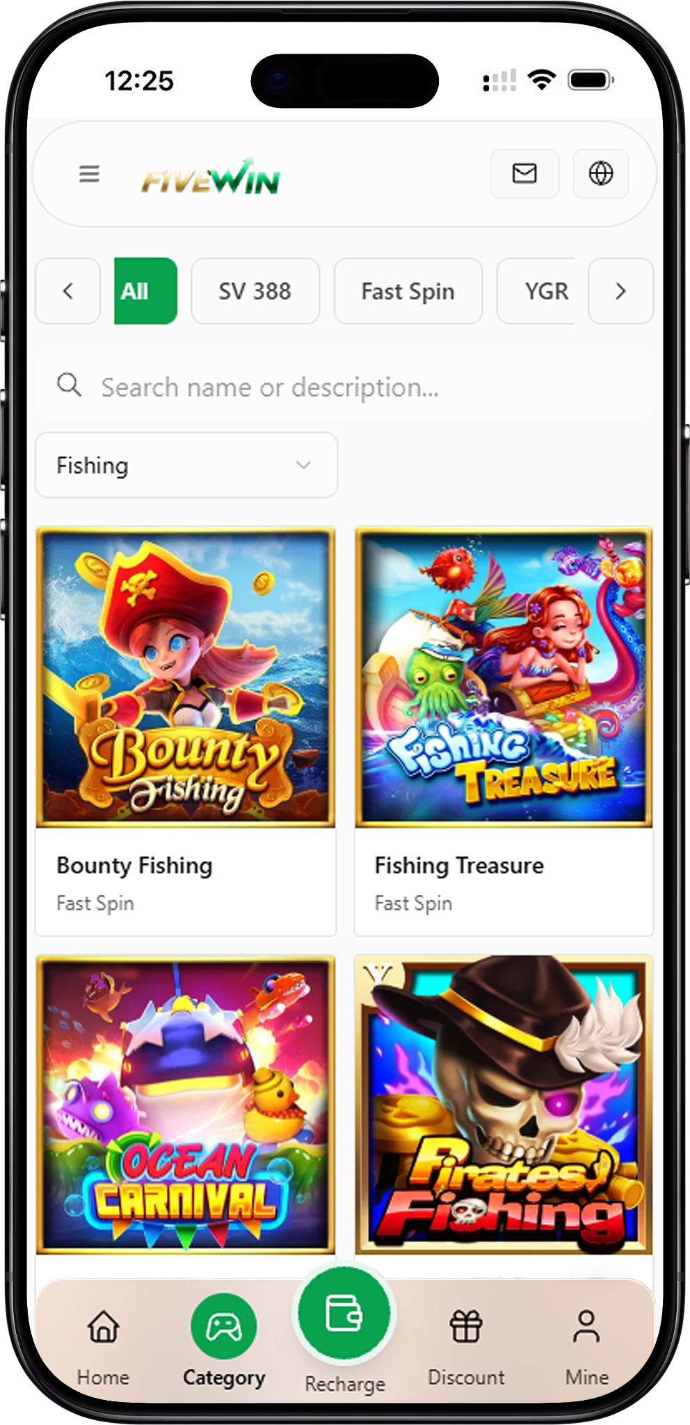 FIVEWIN Fishing – Explore All Game Providers & Titles
