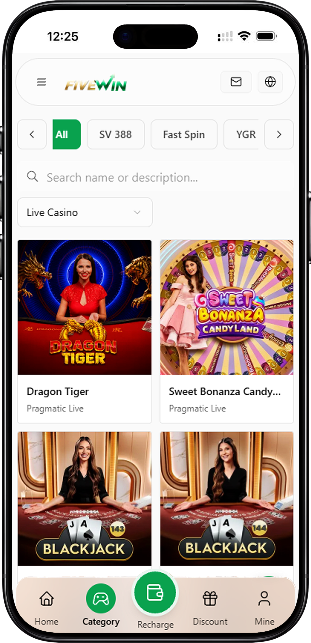 FIVEWIN Live Casino – Explore All Game Providers & Titles