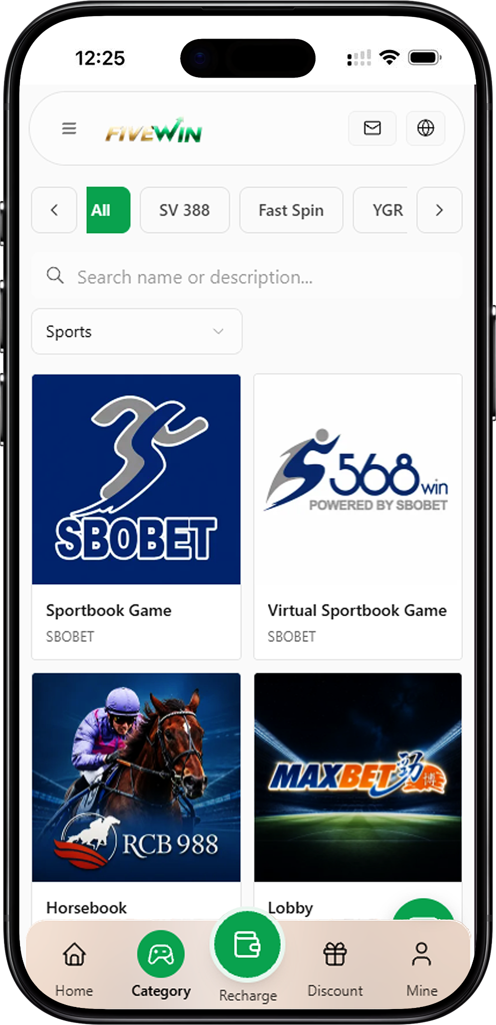 FIVEWIN Sports – Explore Sportsbook & Horse Racing Games