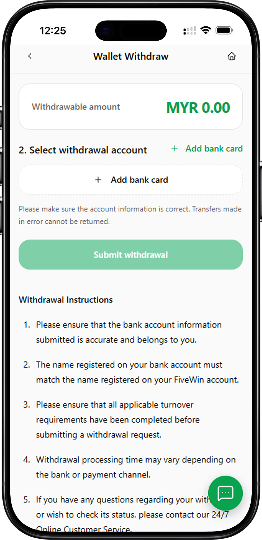 FIVEWIN Withdraw – Bank Withdrawal Overview